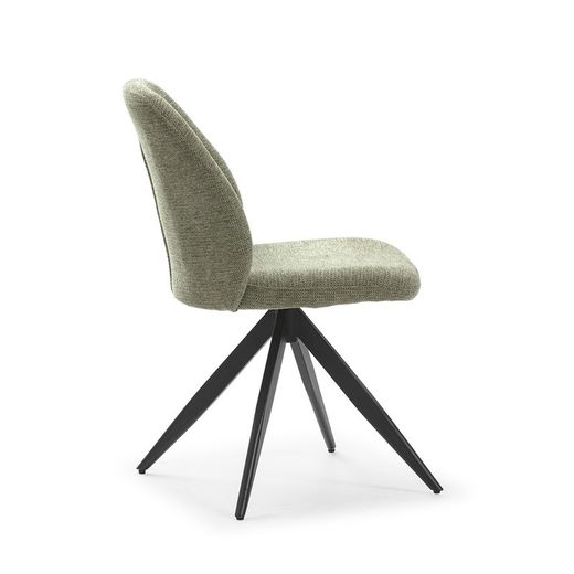 Zielony obrotowy fotel materiałowy, 49,5 x 60 x 85 cm | Tamara