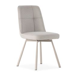 Fauteuil pivotant en tissu beige et métal, 46 x 56 x 85,5 cm | Tirsa