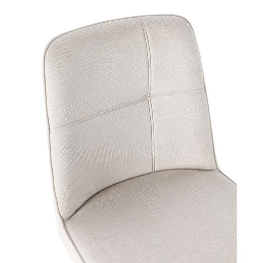 Fauteuil pivotant en tissu beige et métal, 46 x 56 x 85,5 cm | Tirsa