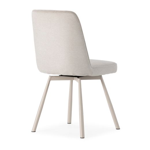 Fauteuil pivotant en tissu beige et métal, 46 x 56 x 85,5 cm | Tirsa