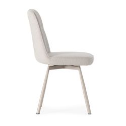 Fauteuil pivotant en tissu beige et métal, 46 x 56 x 85,5 cm | Tirsa