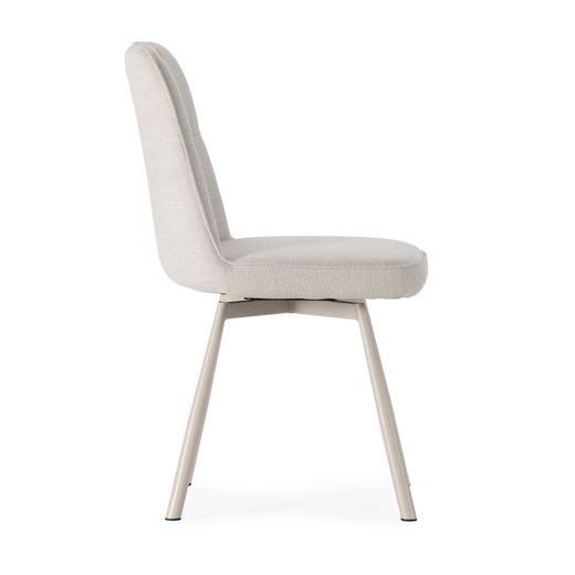 Fauteuil pivotant en tissu beige et métal, 46 x 56 x 85,5 cm | Tirsa