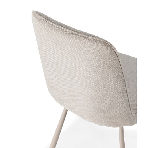 Fauteuil pivotant en tissu beige et métal, 46 x 56 x 85,5 cm | Tirsa