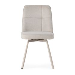 Fauteuil pivotant en tissu beige et métal, 46 x 56 x 85,5 cm | Tirsa