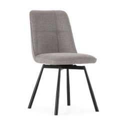 Fauteuil pivotant en tissu et métal gris, 46 x 56 x 85,5 cm | Tirsa