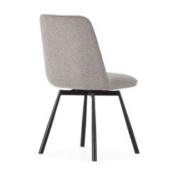 Fauteuil pivotant en tissu et métal gris, 46 x 56 x 85,5 cm | Tirsa