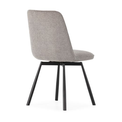 Fauteuil pivotant en tissu et métal gris, 46 x 56 x 85,5 cm | Tirsa