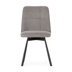 Fauteuil pivotant en tissu et métal gris, 46 x 56 x 85,5 cm | Tirsa