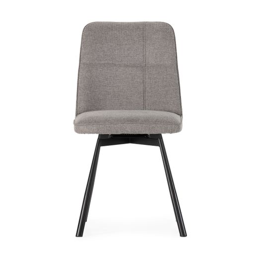 Fauteuil pivotant en tissu et métal gris, 46 x 56 x 85,5 cm | Tirsa