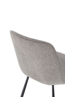 Fauteuil pivotant en tissu et métal gris, 46 x 56 x 85,5 cm | Tirsa