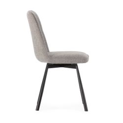 Fauteuil pivotant en tissu et métal gris, 46 x 56 x 85,5 cm | Tirsa