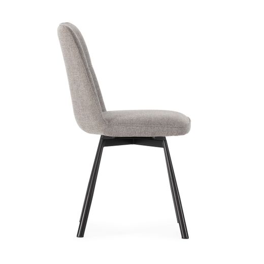 Fauteuil pivotant en tissu et métal gris, 46 x 56 x 85,5 cm | Tirsa