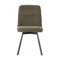 Swivel chair in fabric and metal, green, 46 x 56 x 85.5 cm | Tirsa