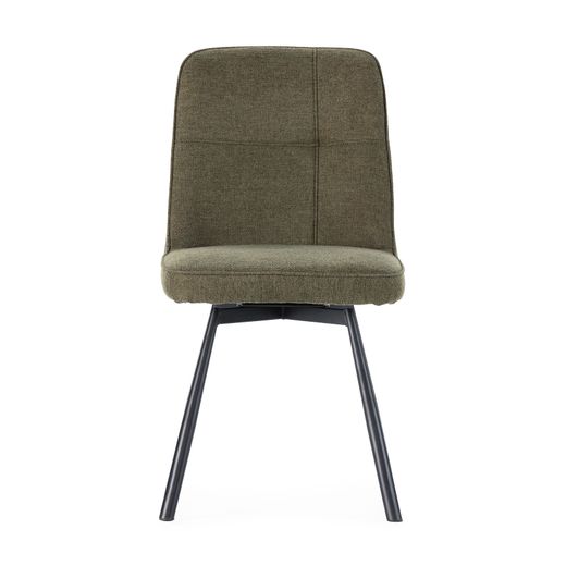 Swivel chair in fabric and metal, green, 46 x 56 x 85.5 cm | Tirsa