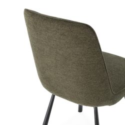 Swivel chair in fabric and metal, green, 46 x 56 x 85.5 cm | Tirsa