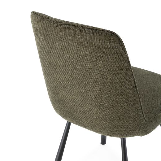 Swivel chair in fabric and metal, green, 46 x 56 x 85.5 cm | Tirsa