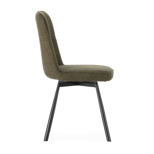 Swivel chair in fabric and metal, green, 46 x 56 x 85.5 cm | Tirsa