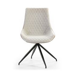 Brown and light gray swivel chair with black metal legs55x58x85.5