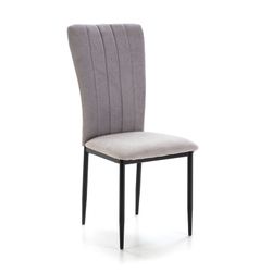 Fabric and metal chair in grey, 42,5 x 58 x 96 cm | Holly