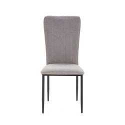Fabric and metal chair in grey, 42,5 x 58 x 96 cm | Holly