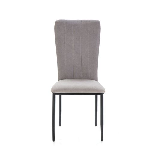 Fabric and metal chair in grey, 42,5 x 58 x 96 cm | Holly