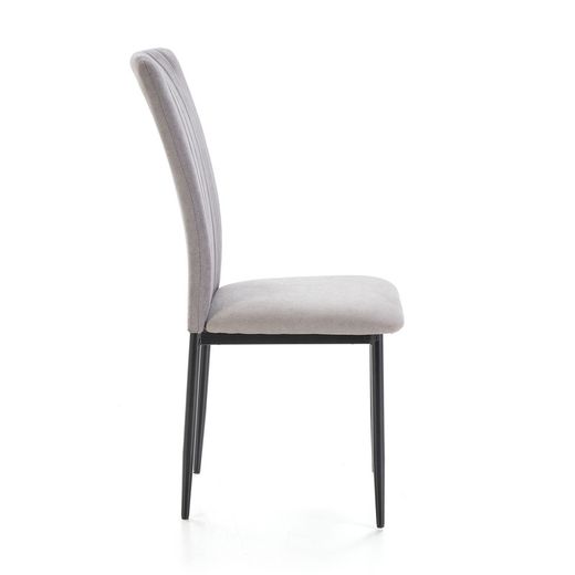 Fabric and metal chair in grey, 42,5 x 58 x 96 cm | Holly