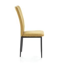 Cadeira em tecido mostarda e metal, 42,5 x 58 x 96 cm | Holly