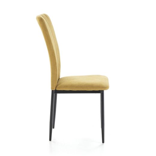 Mustard fabric and metal chair, 42,5 x 58 x 96 cm | Holly