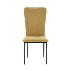 Cadeira em tecido mostarda e metal, 42,5 x 58 x 96 cm | Holly
