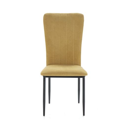 Mustard fabric and metal chair, 42,5 x 58 x 96 cm | Holly