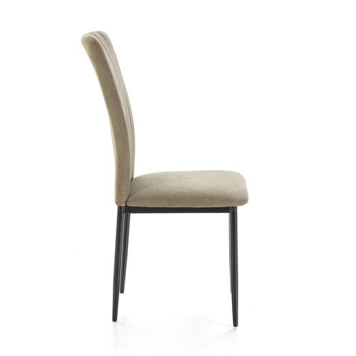 Stoffen en metalen stoel in groen, 42,5 x 58 x 96 cm | Holly