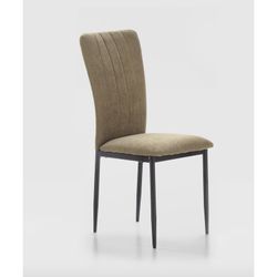 Stoffen en metalen stoel in groen, 42,5 x 58 x 96 cm | Holly