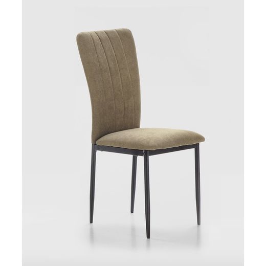 Stoffen en metalen stoel in groen, 42,5 x 58 x 96 cm | Holly