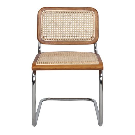 Kiev Stål, Rotting och Brunt trä Stol, 46x65x79 cm