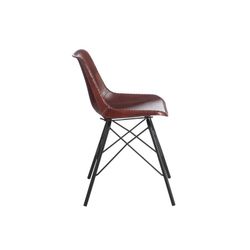 Sedia Loft Pelle / Metallo Marrone Scuro / Nero