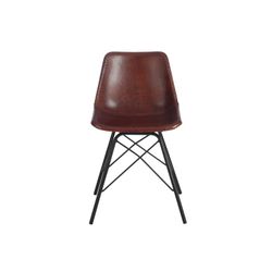 Sedia Loft Pelle / Metallo Marrone Scuro / Nero