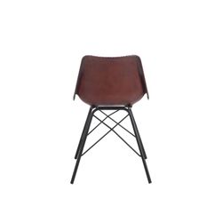 Sedia Loft Pelle / Metallo Marrone Scuro / Nero