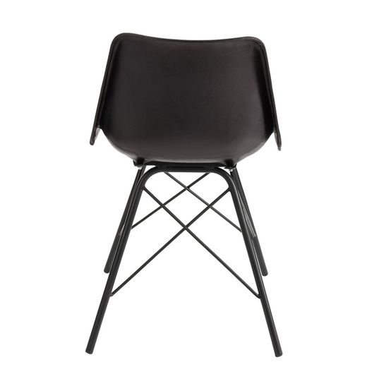 Loft Chair Leer / Metaal Zwart