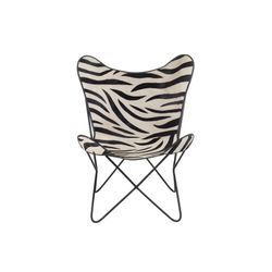 Zebra Lounge Chair van leer / metaal