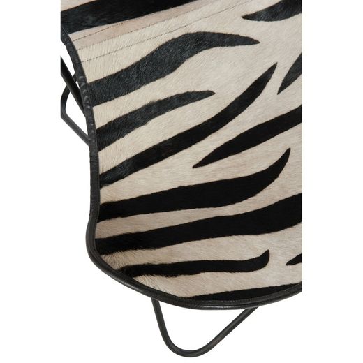 Zebra Lounge Chair van leer / metaal