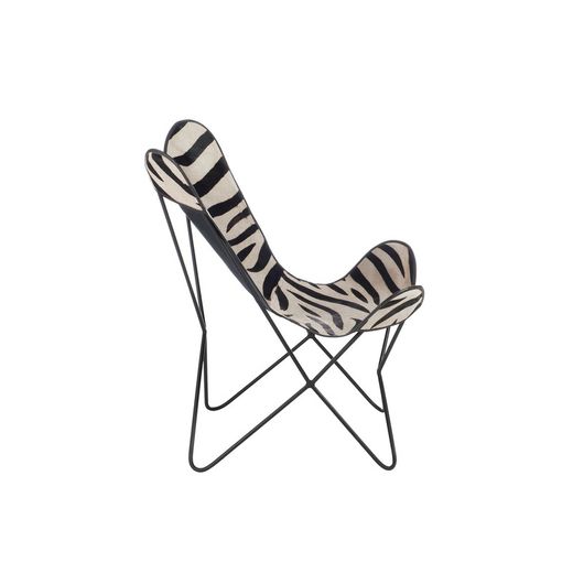 Zebra Lounge Chair van leer / metaal
