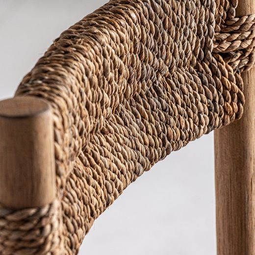 Chaise Manhula en bois de teck naturel, 46 x 46 x 83 cm