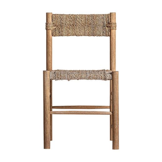 Chaise Manhula en bois de teck naturel, 46 x 46 x 83 cm