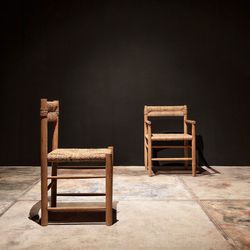 Chaise Manhula en bois de teck naturel, 46 x 46 x 83 cm