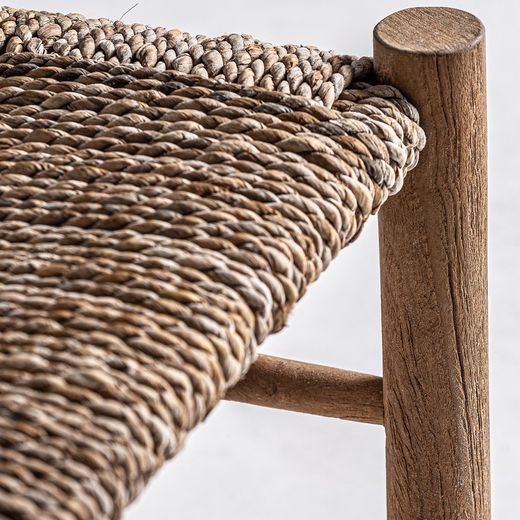 Chaise Manhula en bois de teck naturel, 46 x 46 x 83 cm