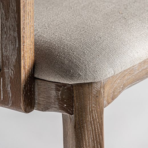 Chaise Mattia en bois de frêne crème, 57 x 60 x 85 cm