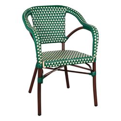 Minaret Chair in Synthetic Rattan, Alumnium and Green Bamboo, 56x60x83.5 cm
