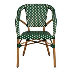 Minaret Chair in Synthetic Rattan, Alumnium and Green Bamboo, 56x60x83.5 cm