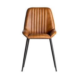 Camel Leather and Iron MORTON Chair, 44x52x84 cm.
