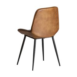 Camel Leather and Iron MORTON Chair, 44x52x84 cm.